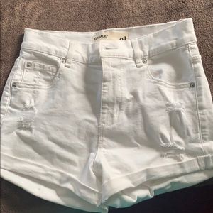 White high waisted garage shorts!